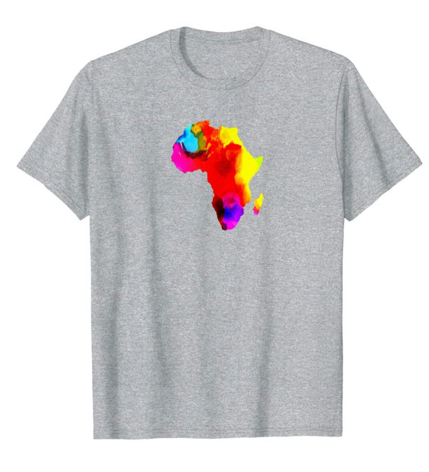 Water Color African Map Paint Design Tops By Berts T-Shirt