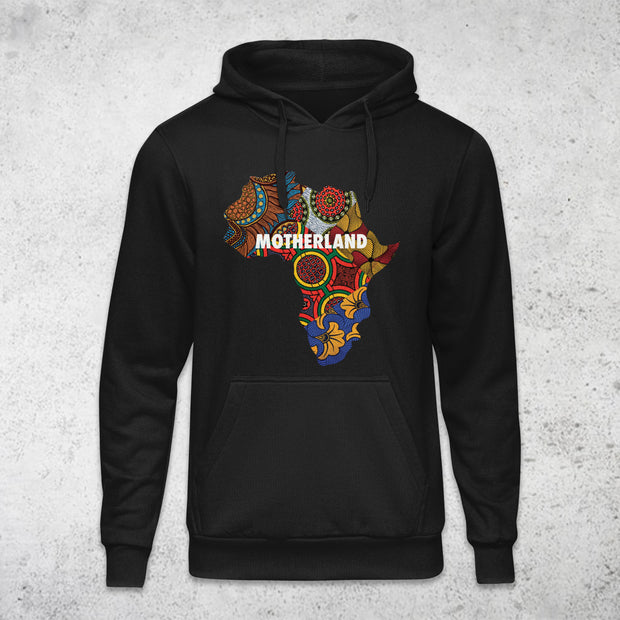 Motherland African Map Hoodie By Berts Pullover Hoodie