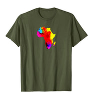 Water Color African Map Paint Design Tops By Berts T-Shirt