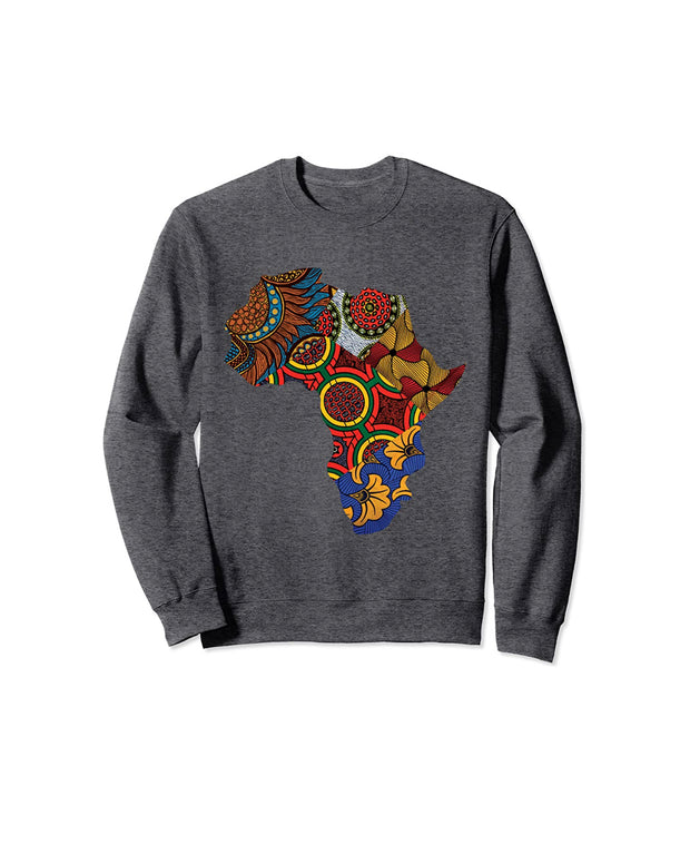 African Map Ankar Print By Berts Sweatshirts