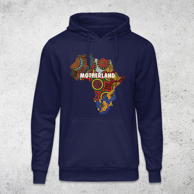 Motherland African Map Hoodie By Berts Pullover Hoodie