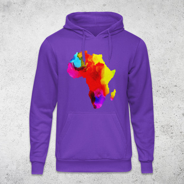 Water Color African Map Paint Design Tops By Berts Pullover Hoodie